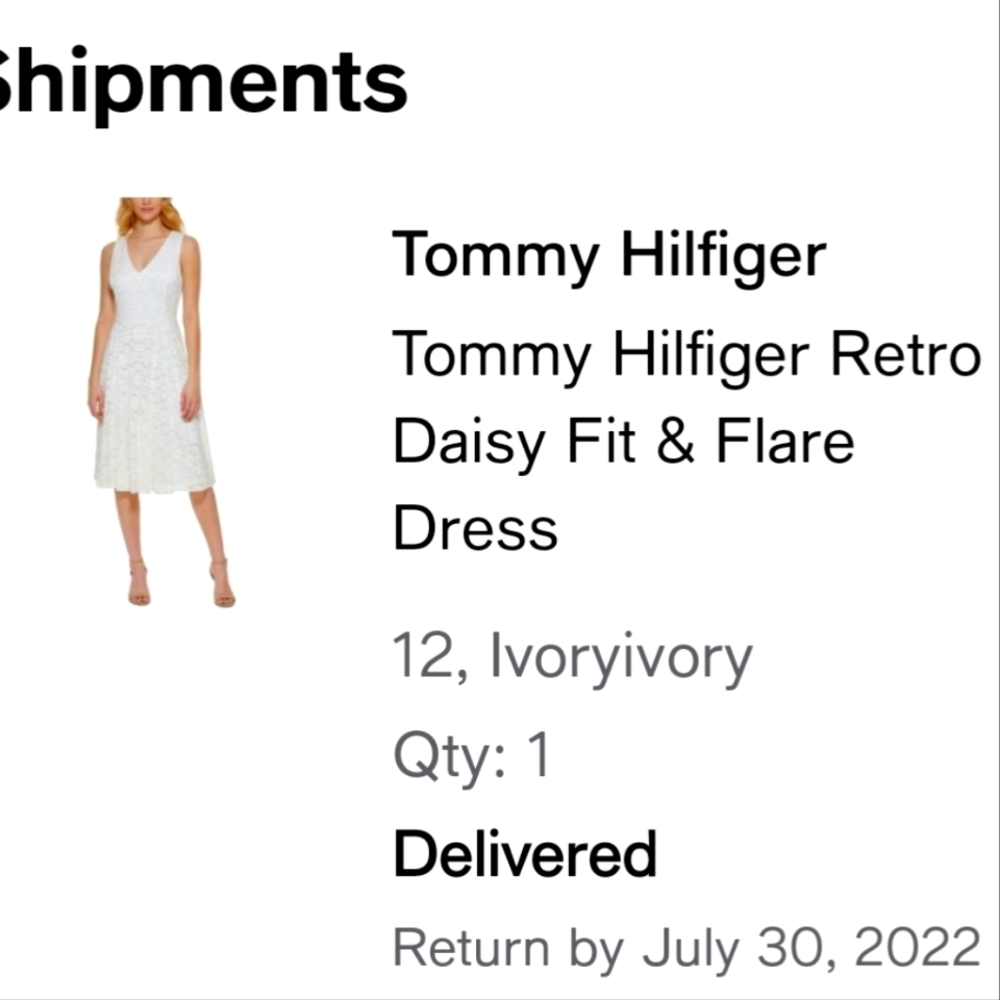 Tommy Hilfiger Retro Daisy Fit & Flare Dress - size 12 - Bridal shower dress